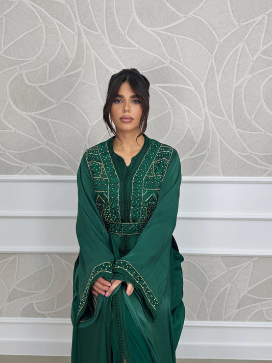 Norhane Green Takchita – Two-Piece Moroccan Ceremonial Dress – product view 2