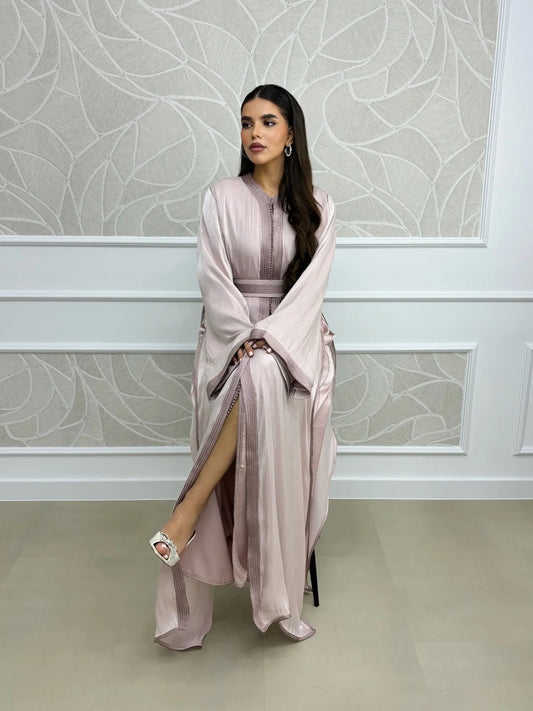 Sawsan Beige Takchita – Two-Piece Moroccan Ceremonial Dress – product view 2