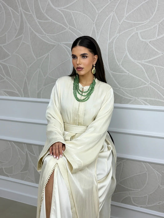 Dalida White Takchita – Two-Piece Moroccan Ceremonial Dress – product view 2