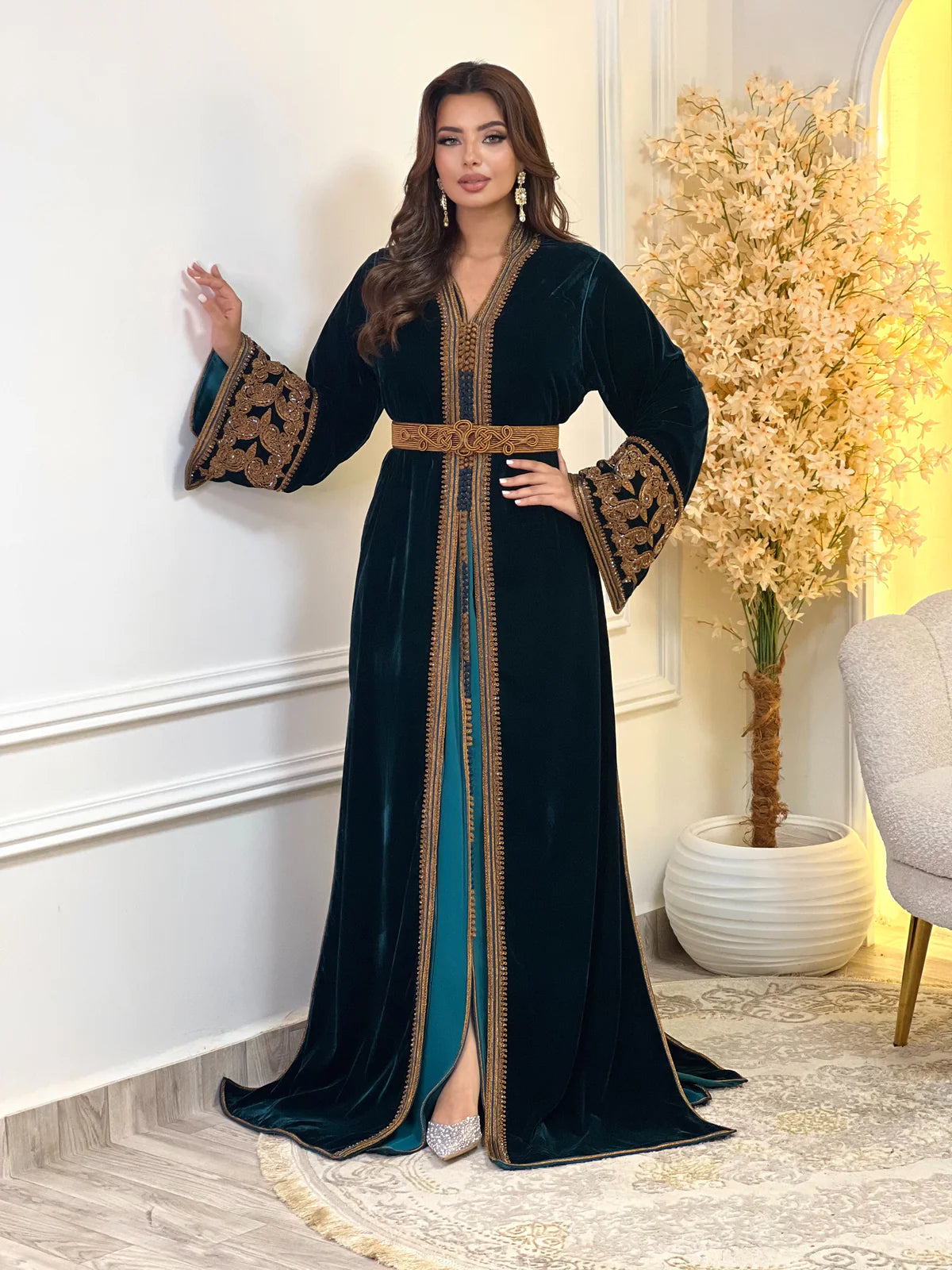 Karima Black Takchita – Two-Piece Moroccan Ceremonial Dress – product view 2