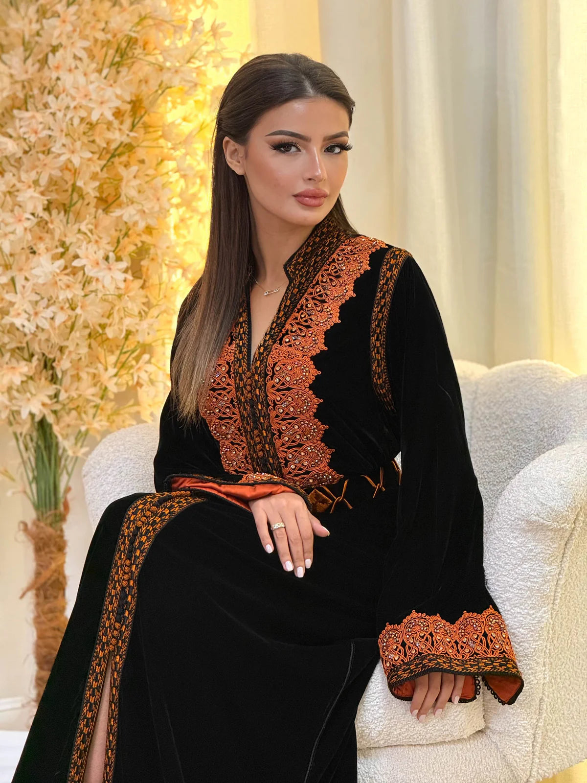 Kinda Black Kaftan – Handcrafted Moroccan Dress – product view 6