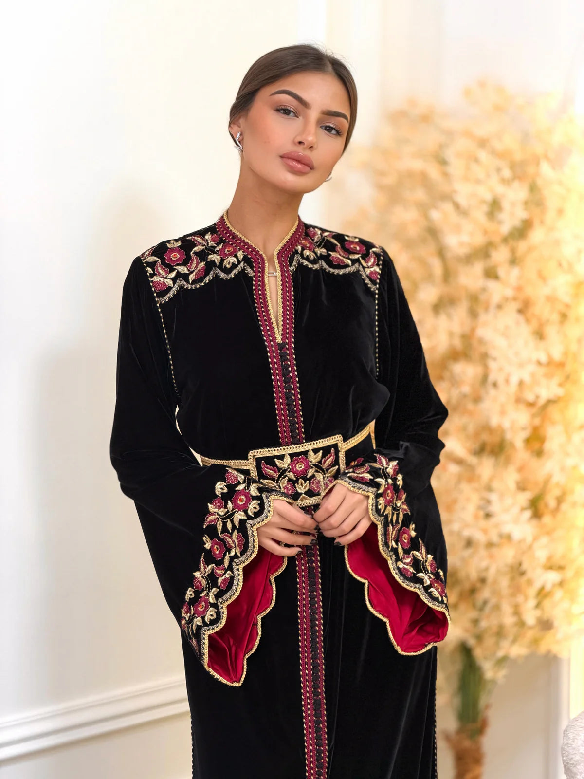 Lamiaa Black Kaftan – Handcrafted Moroccan Dress – product view 5