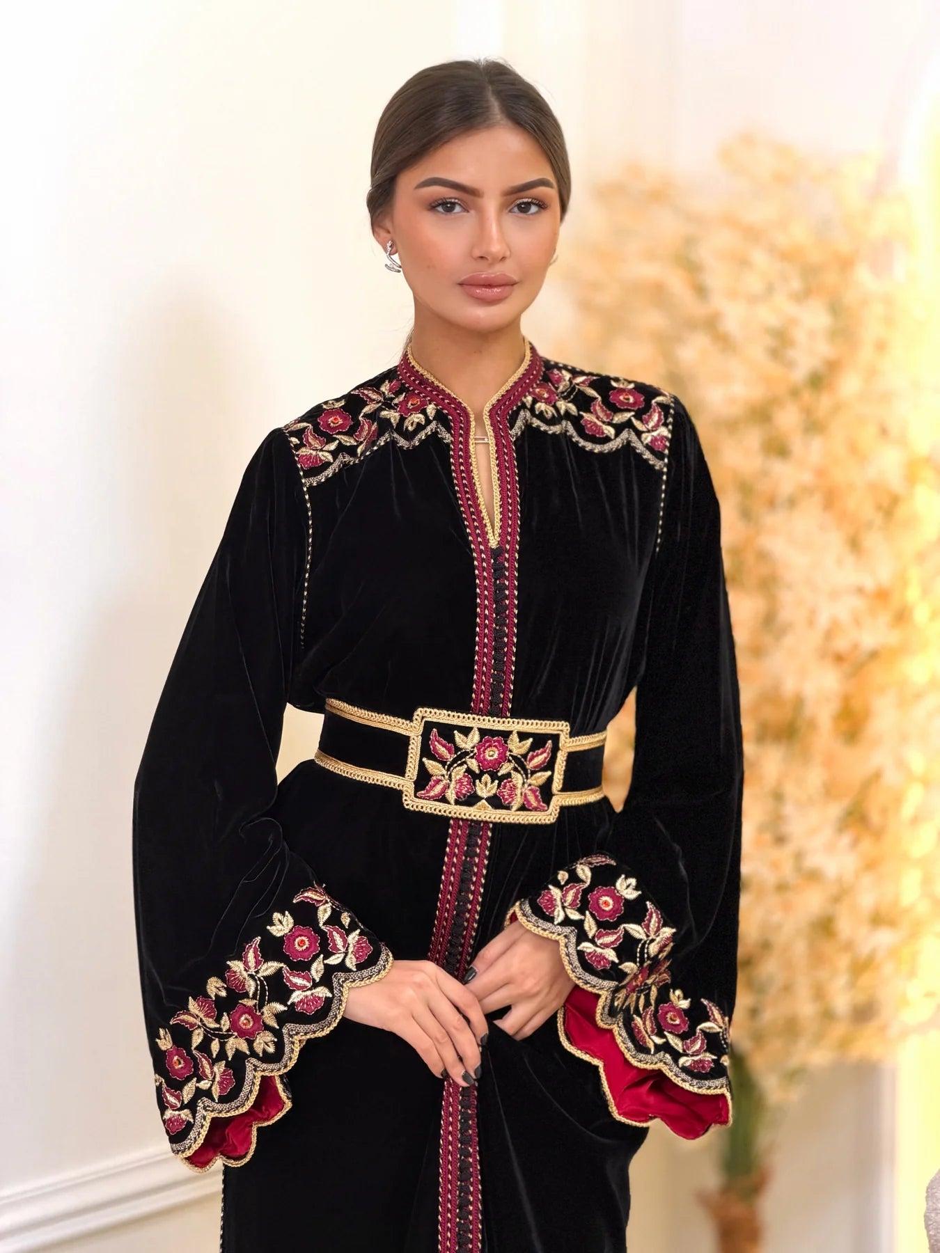 Lamiaa Black Kaftan – Handcrafted Moroccan Dress – product view 6