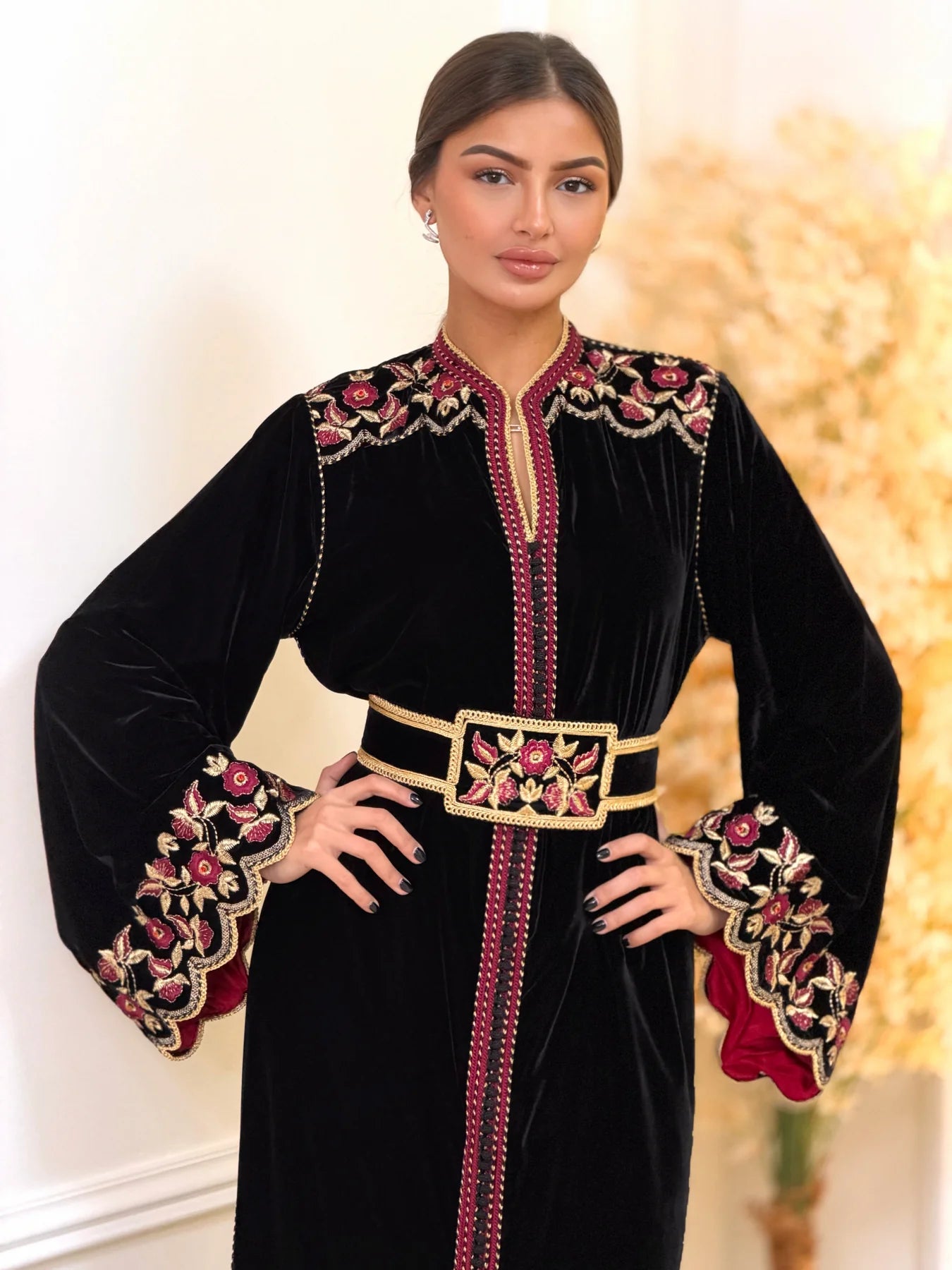 Lamiaa Black Kaftan – Handcrafted Moroccan Dress – product view 7