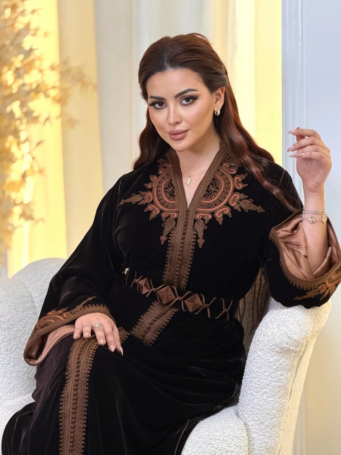 Ayla Black Kaftan – Handcrafted Moroccan Dress – product view 8