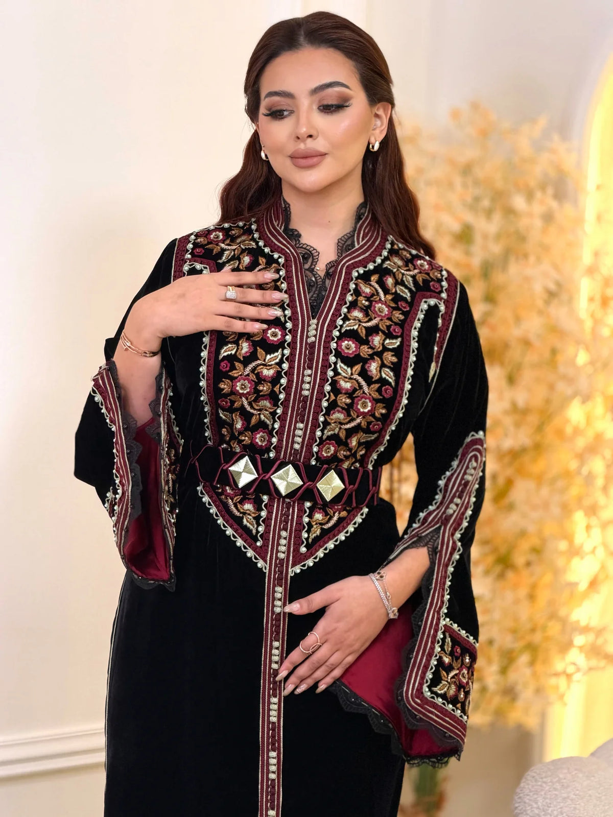 Rajwa Black Kaftan – Handcrafted Moroccan Dress – product view 7
