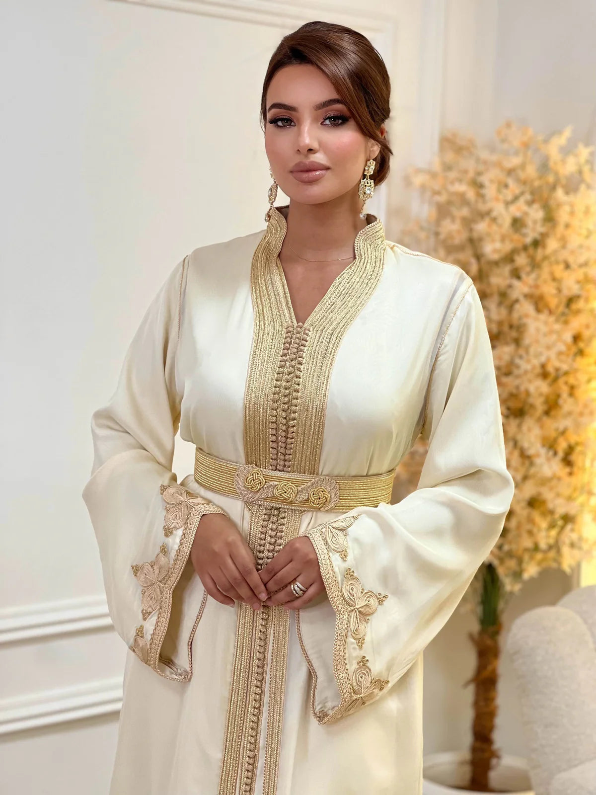 Samira Beige Takchita – Two-Piece Moroccan Ceremonial Dress – product view 7