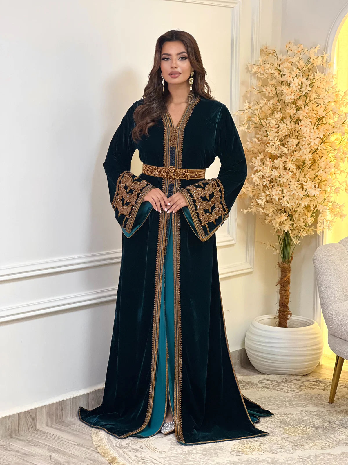 Karima Black Takchita – Two-Piece Moroccan Ceremonial Dress – product view 3