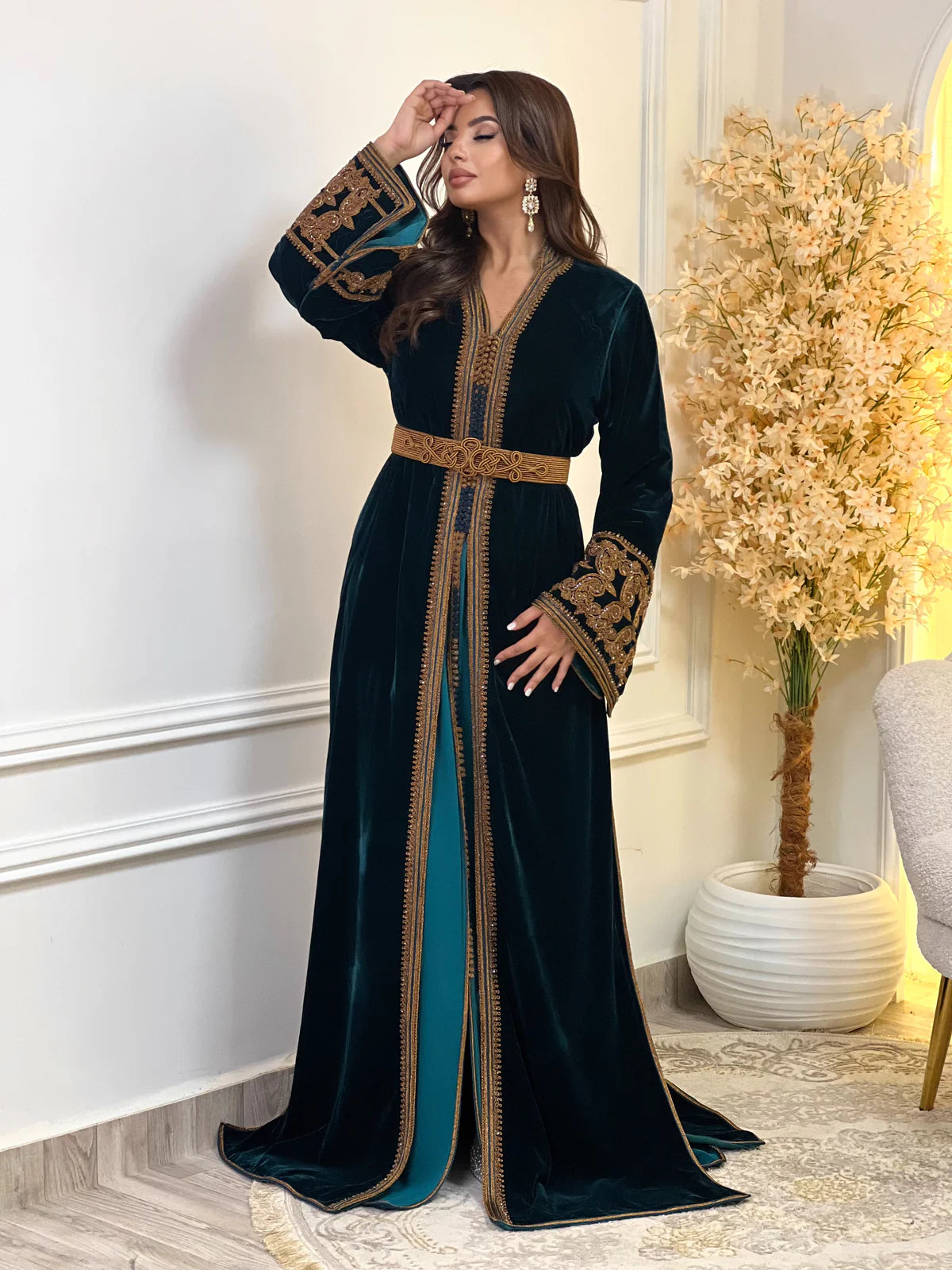Karima Black Takchita – Two-Piece Moroccan Ceremonial Dress – product view 4