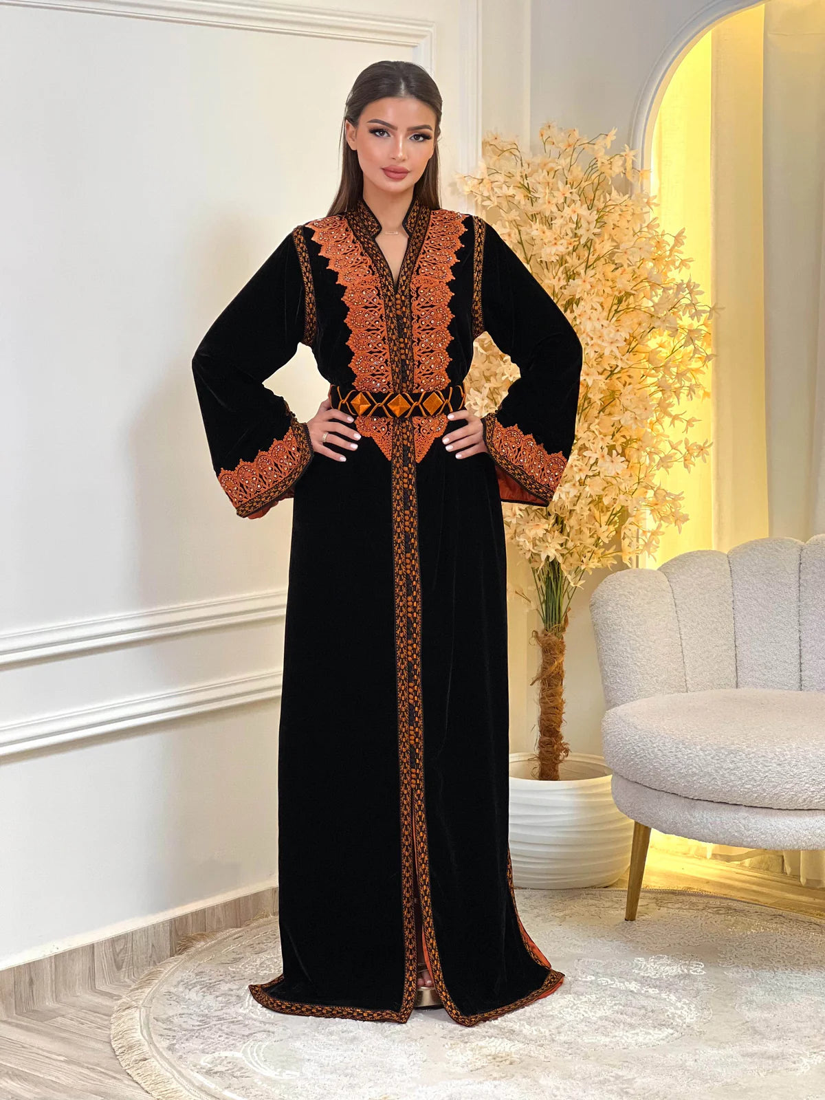 Kinda Black Kaftan – Handcrafted Moroccan Dress – product view 2