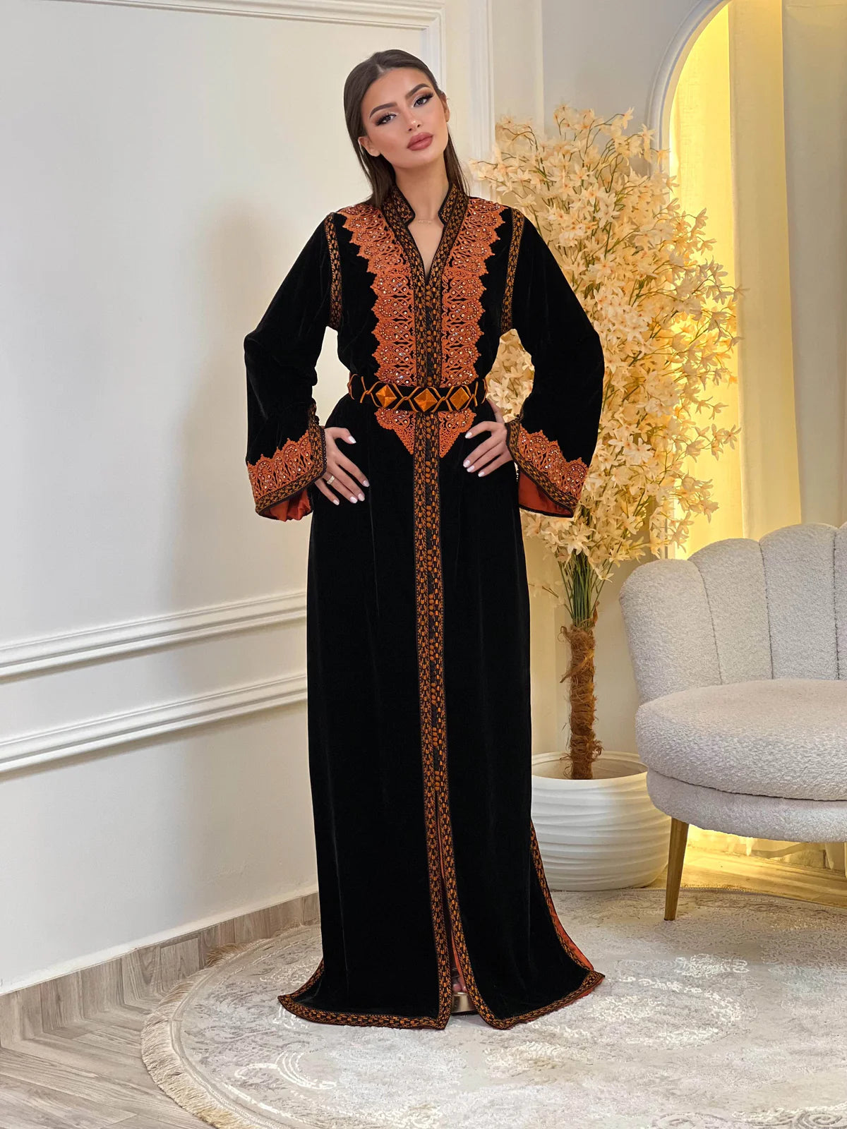 Kinda Black Kaftan – Handcrafted Moroccan Dress – product view 3