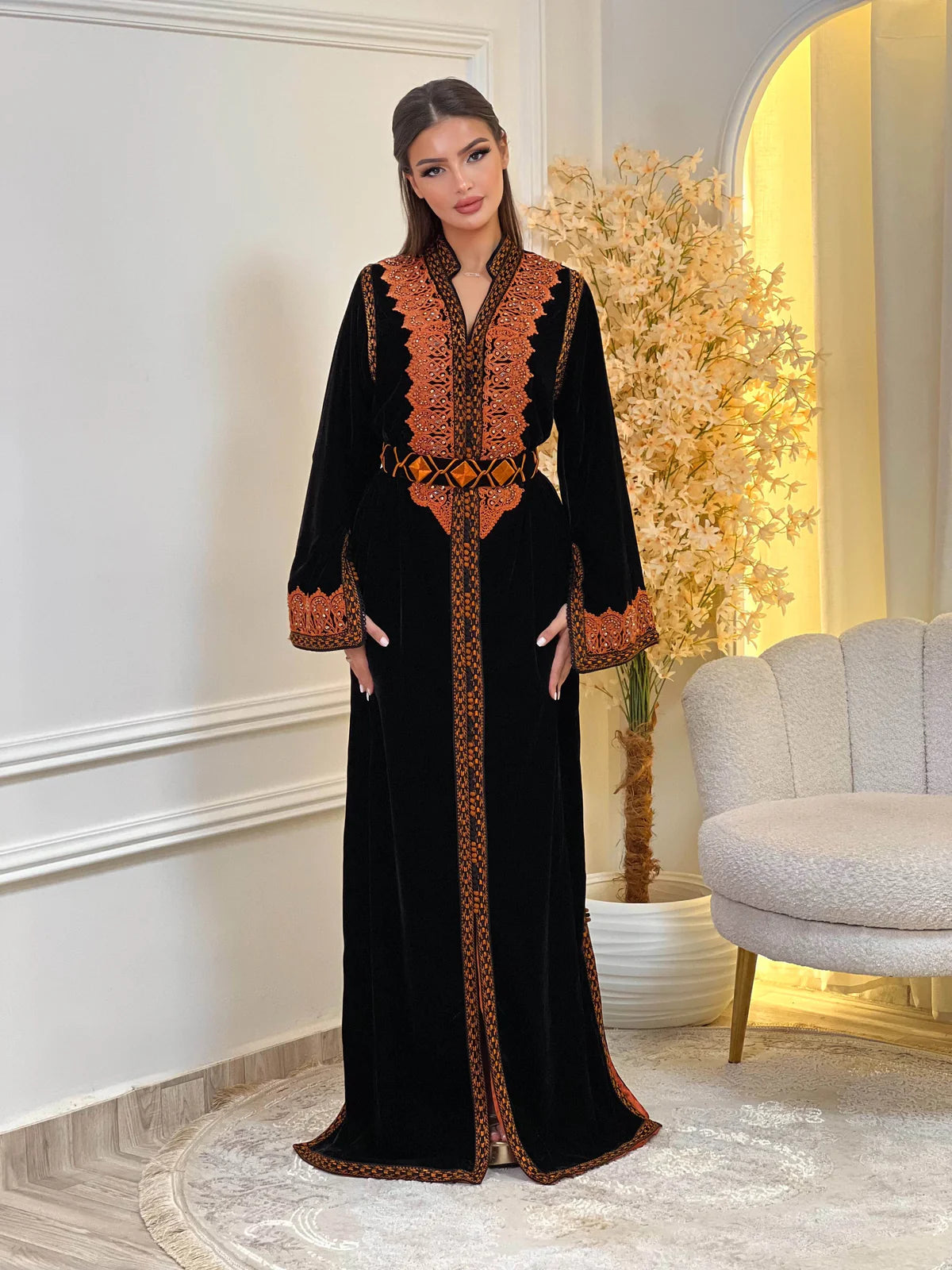 Kinda Black Kaftan – Handcrafted Moroccan Dress – product view 4