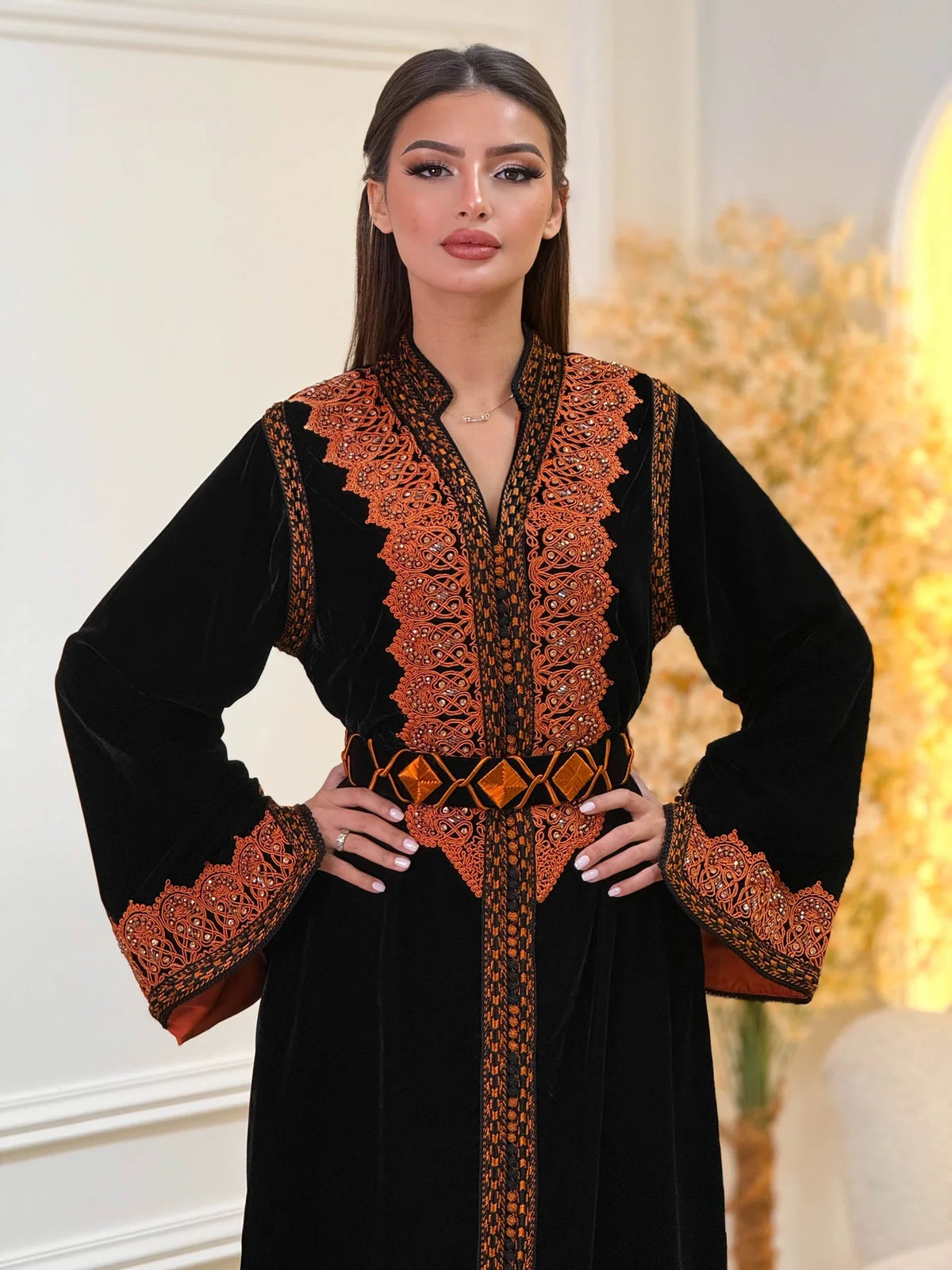 Kinda Black Kaftan – Handcrafted Moroccan Dress – product view 5