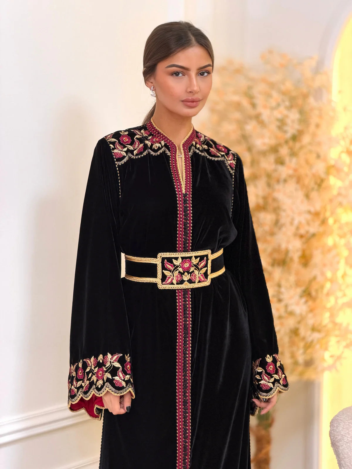 Lamiaa Black Kaftan – Handcrafted Moroccan Dress – product view 4
