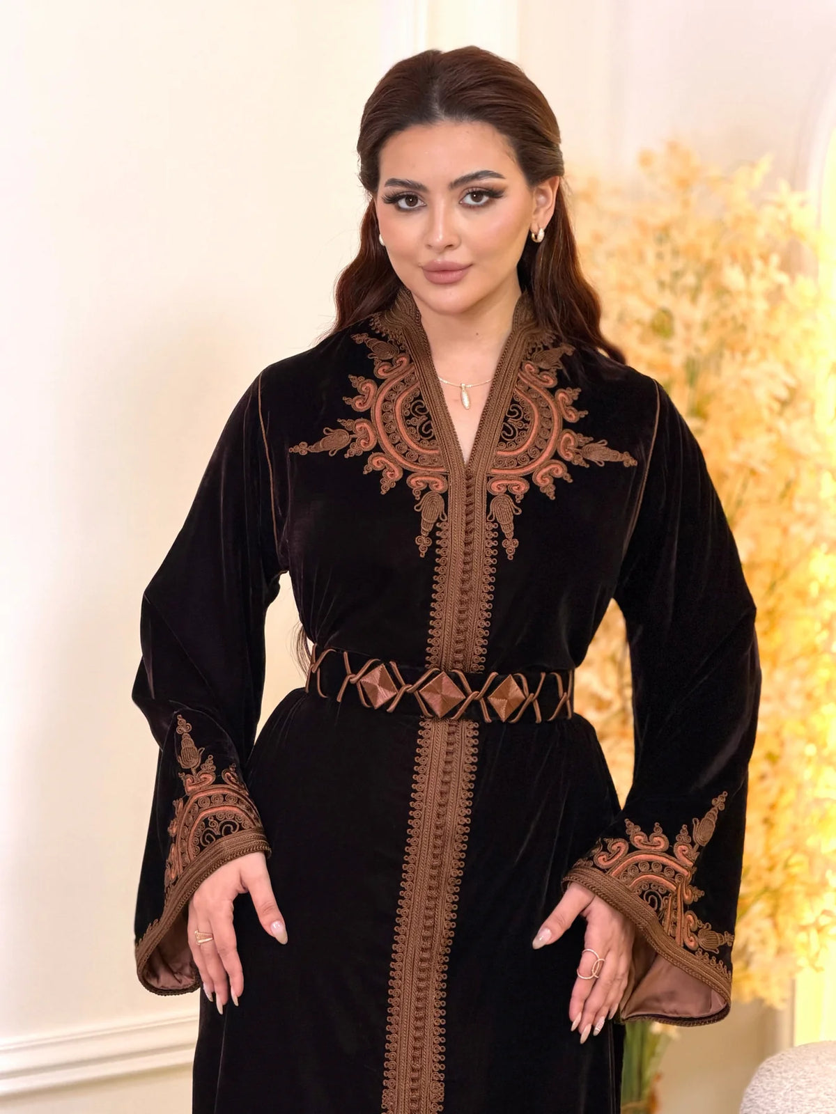 Ayla Black Kaftan – Handcrafted Moroccan Dress – product view 5