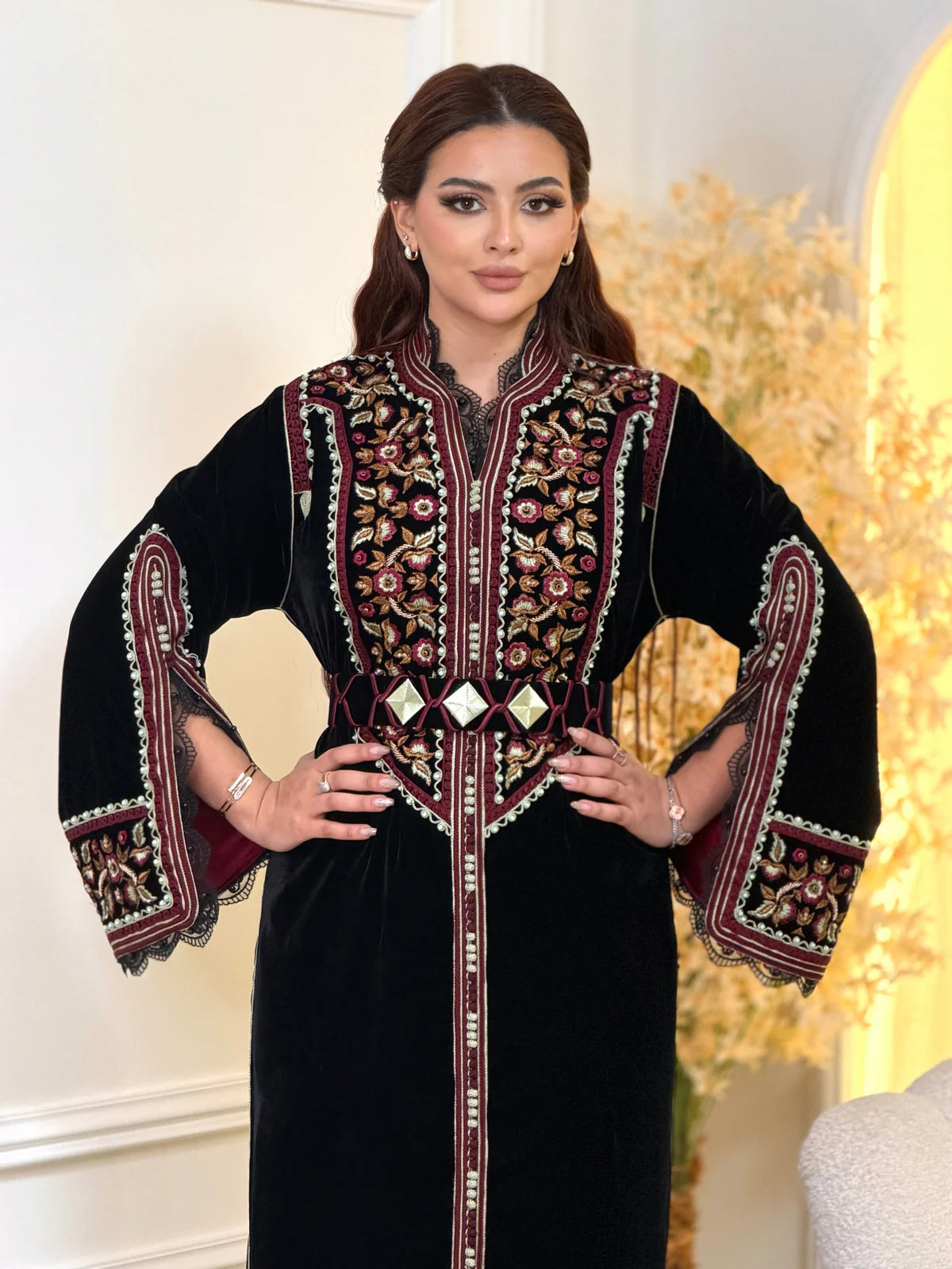 Rajwa Black Kaftan – Handcrafted Moroccan Dress – product view 5