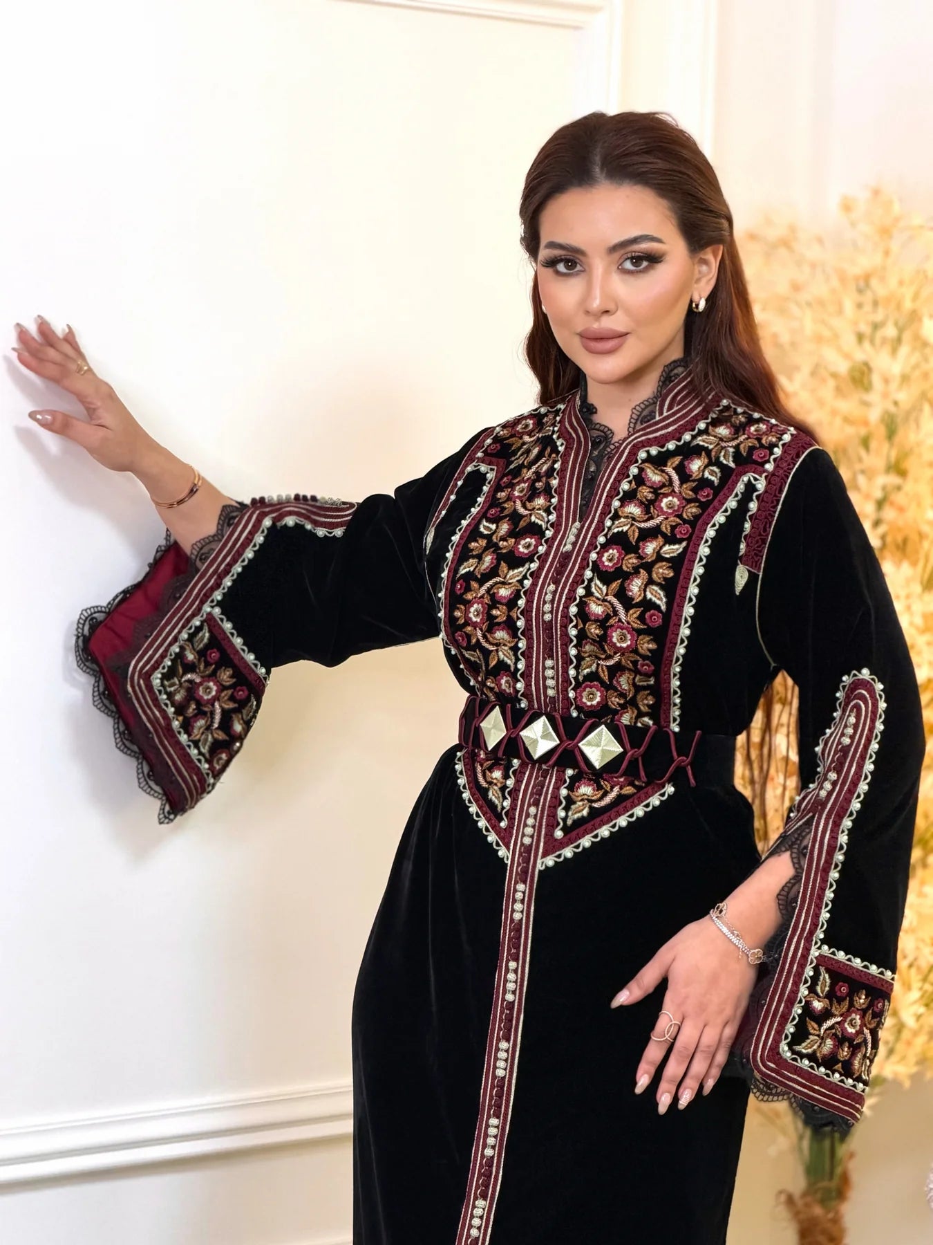 Rajwa Black Kaftan – Handcrafted Moroccan Dress – product view 6