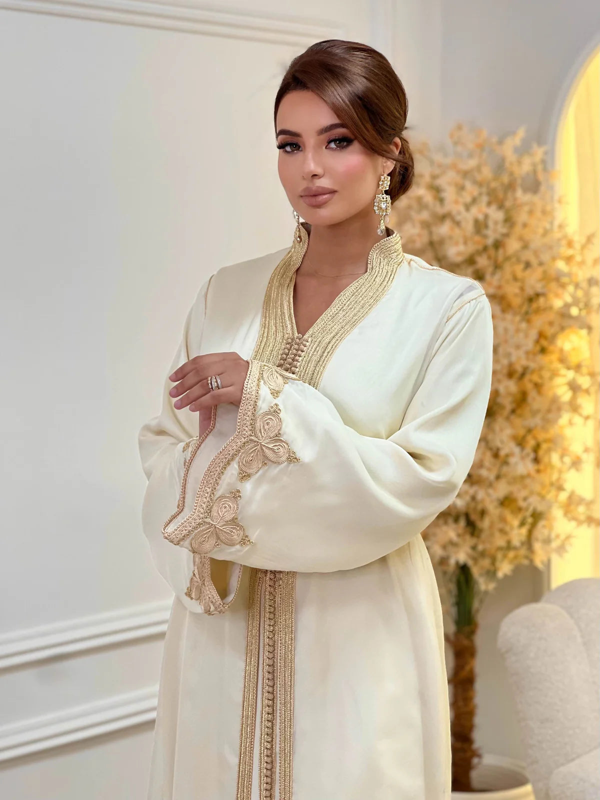 Samira Beige Takchita – Two-Piece Moroccan Ceremonial Dress – product view 4