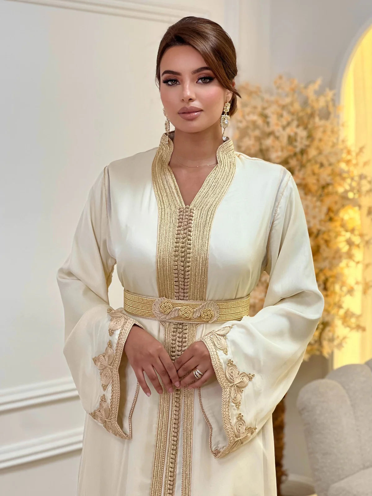 Samira Beige Takchita – Two-Piece Moroccan Ceremonial Dress – product view 5