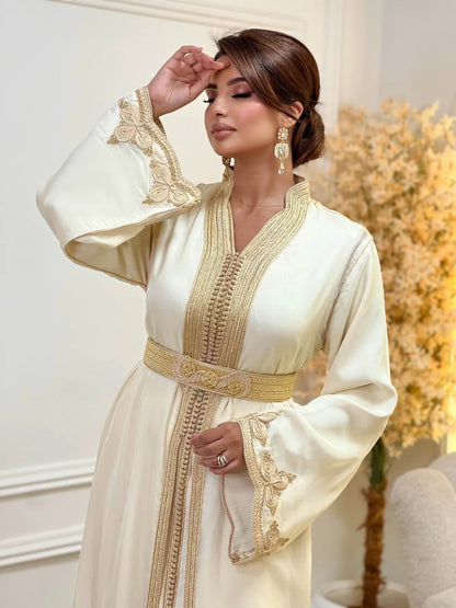 Samira Beige Takchita – Two-Piece Moroccan Ceremonial Dress – product view 6