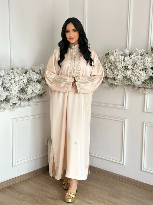 Sawsan elegant Moroccan abaya for home and family gatherings