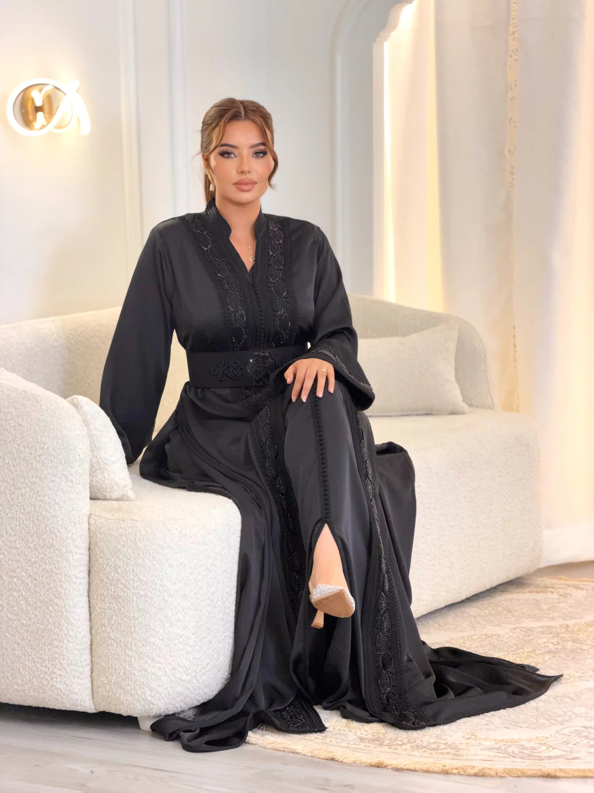 Warda Black Takchita – Two-Piece Moroccan Ceremonial Dress – product view 2